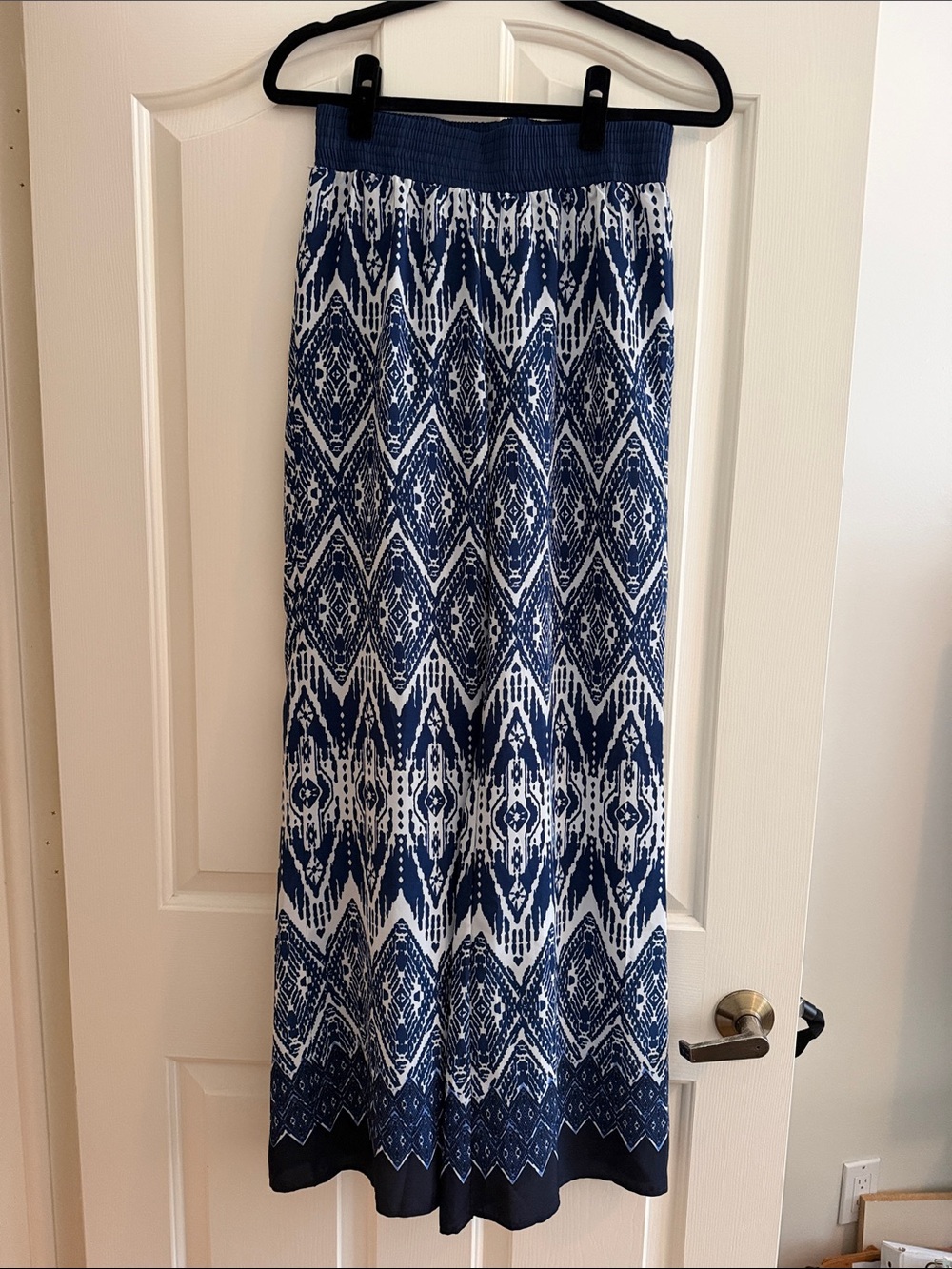 Blu Pepper Navy & White Wide-Leg Geometric Jumpsuit Pants